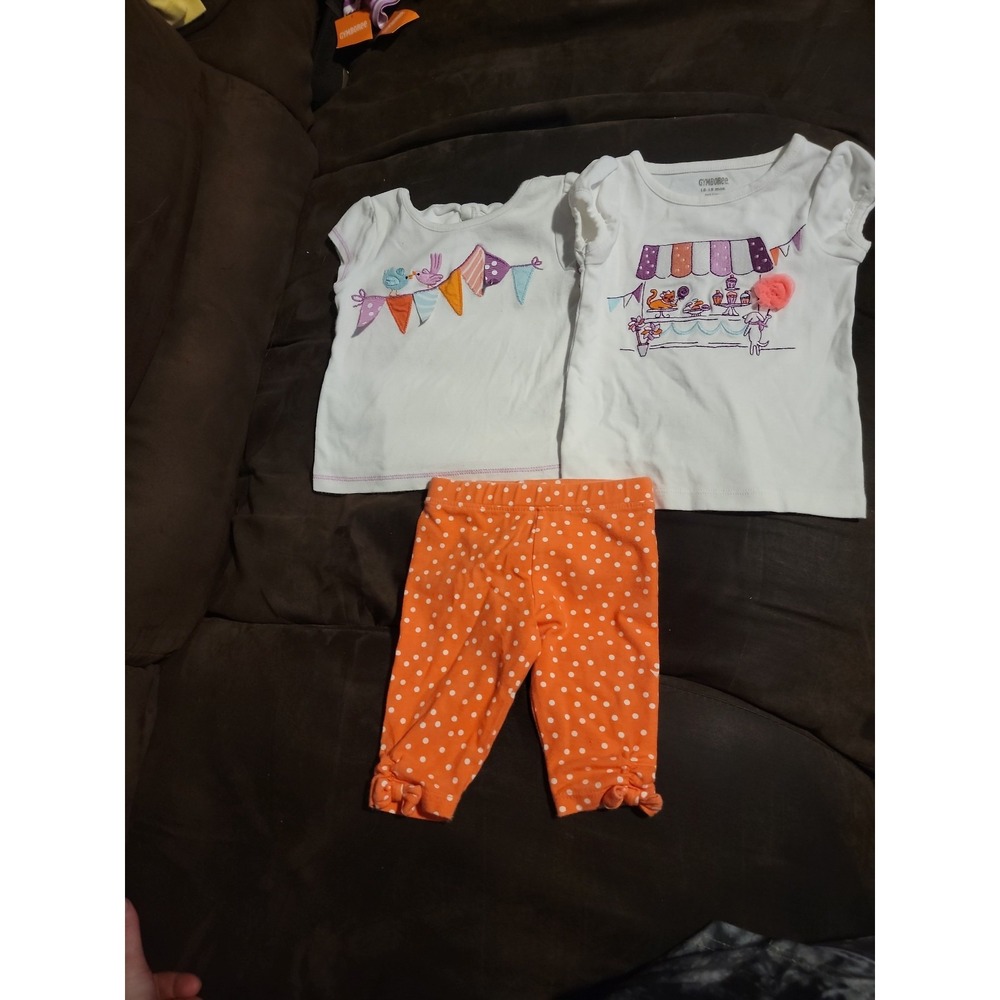 Gymboree pinwheel pastels outfit 2 tops capris size 12 18 months